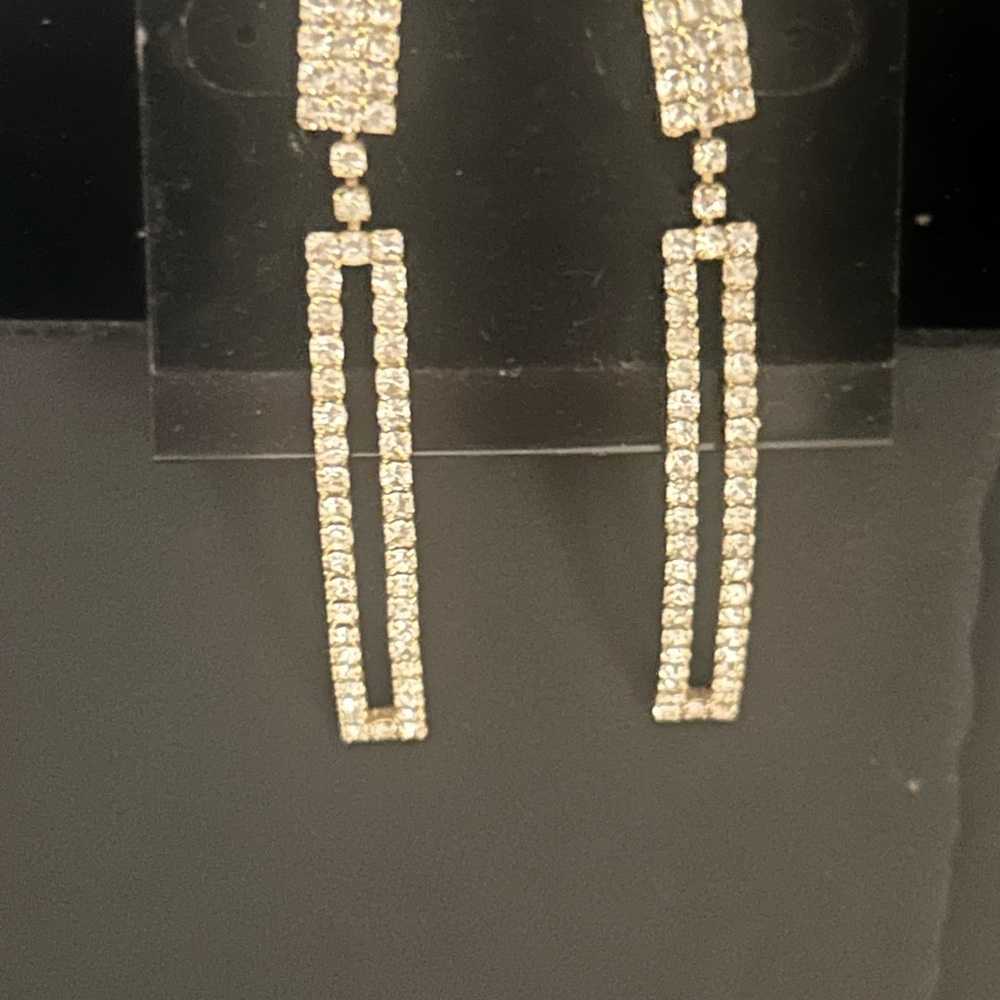 Vintage old New Stock crystal earrings